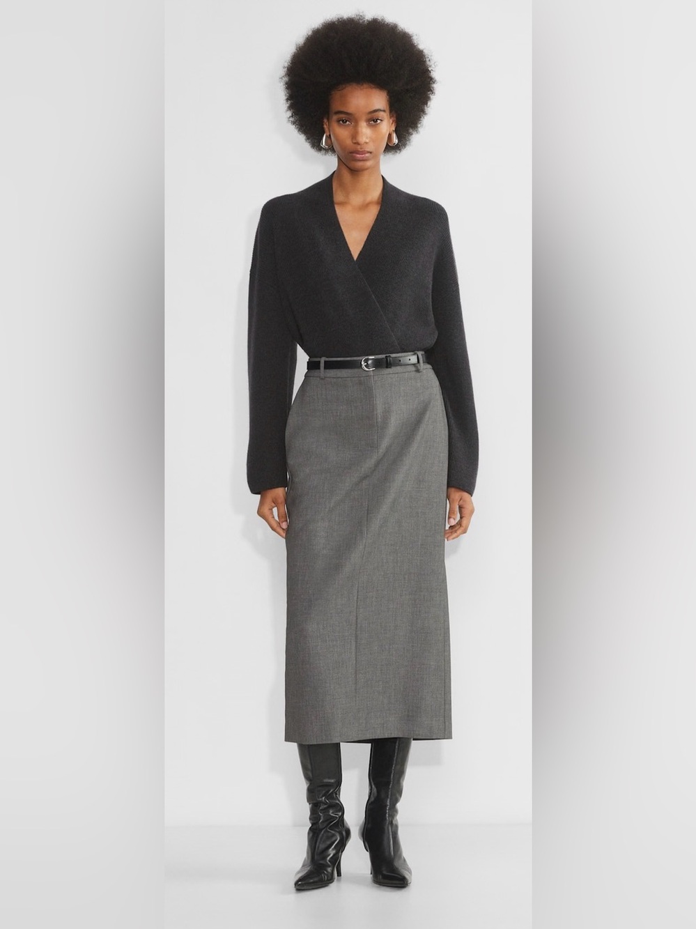 Aritzia Babaton Atticus Merino Wool Sweater in Heather Charcoal